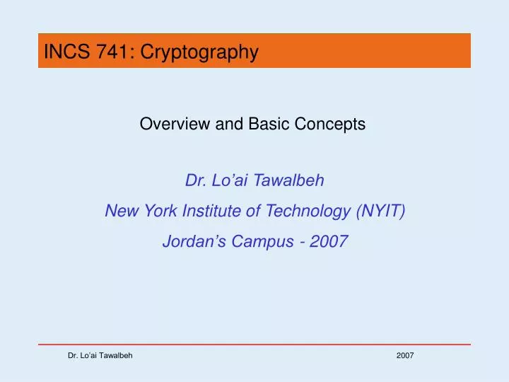 incs 741 cryptography
