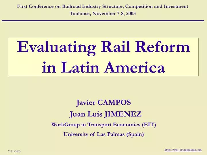 evaluating rail reform in latin america