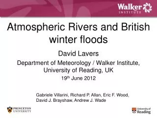Atmospheric Rivers and British winter floods