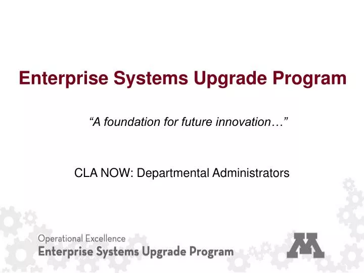 enterprise systems upgrade program