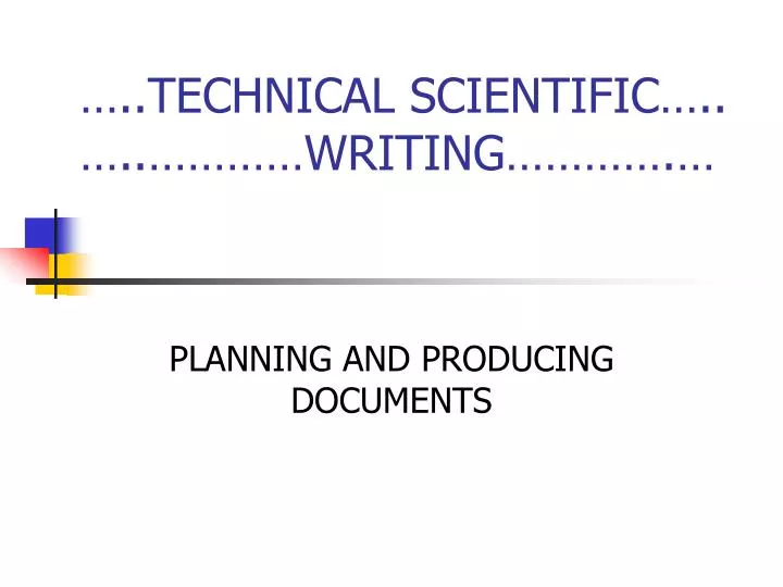 technical scientific writing