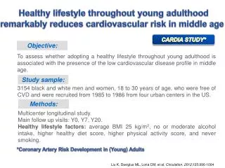 Healthy lifestyle throughout young adulthood remarkably reduces cardiovascular risk in middle age