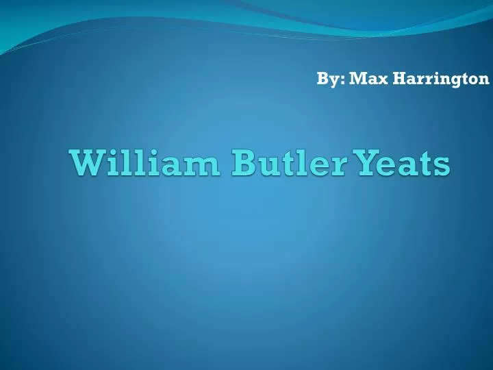 william butler yeats