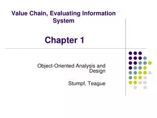 Value Chain, Evaluating Information System