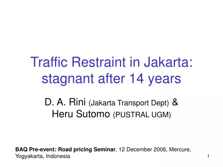 traffic restraint in jakarta stagnant after 14 years