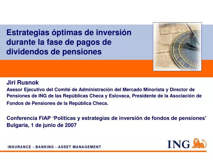 estrategias ptimas de inversi n durante la fase de pagos de dividendos de pensiones