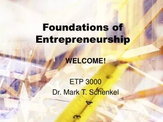 foundations of entrepreneurship