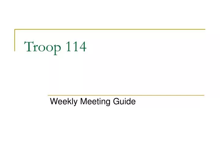 weekly meeting guide