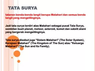 tata surya