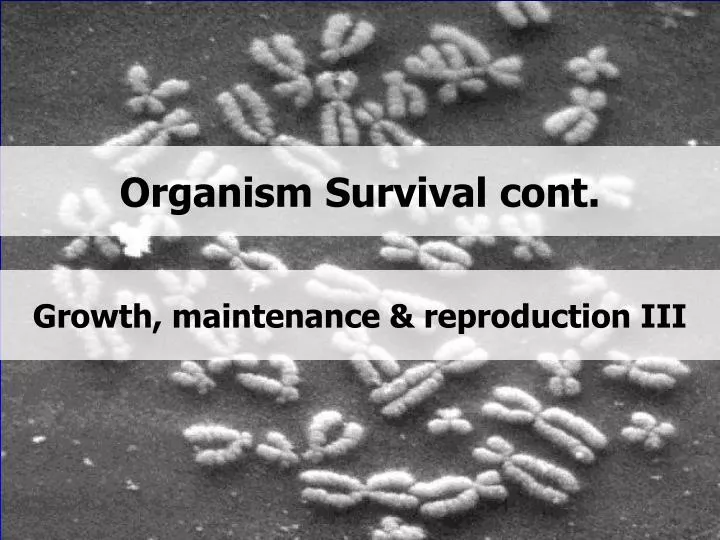 organism survival cont