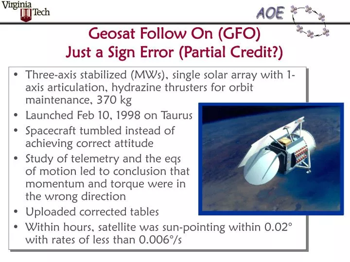 geosat follow on gfo just a sign error partial credit