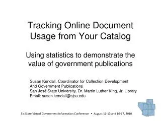 Tracking Online Document Usage from Your Catalog