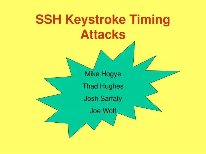 ssh keystroke timing attacks