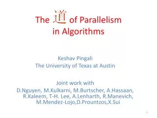 The of Parallelism in Algorithms
