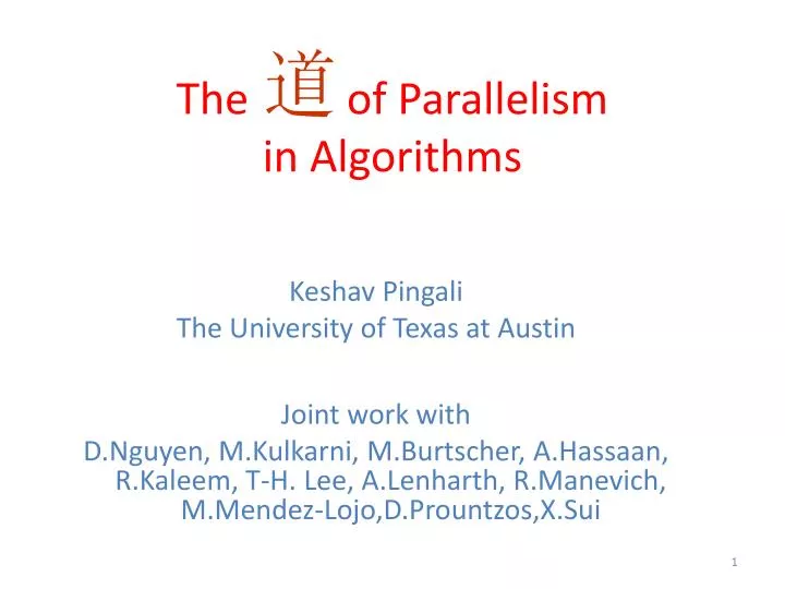 the of parallelism in algorithms