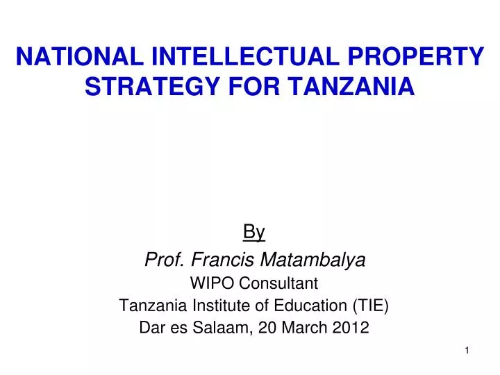 national intellectual property strategy for tanzania