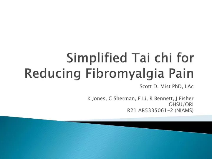 simplified tai chi for reducing fibromyalgia pain