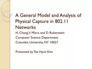 A General Model and Analysis of Physical Capture in 802.11 Networks