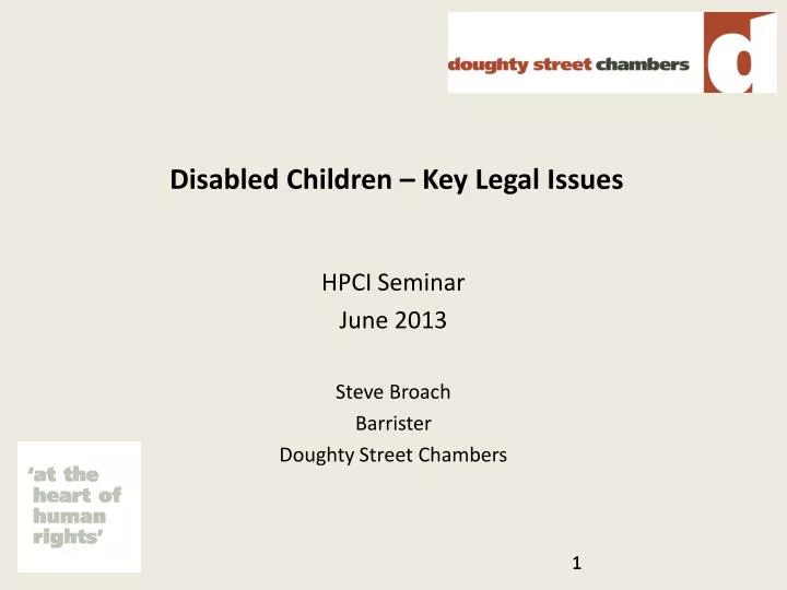 disabled children key legal issues