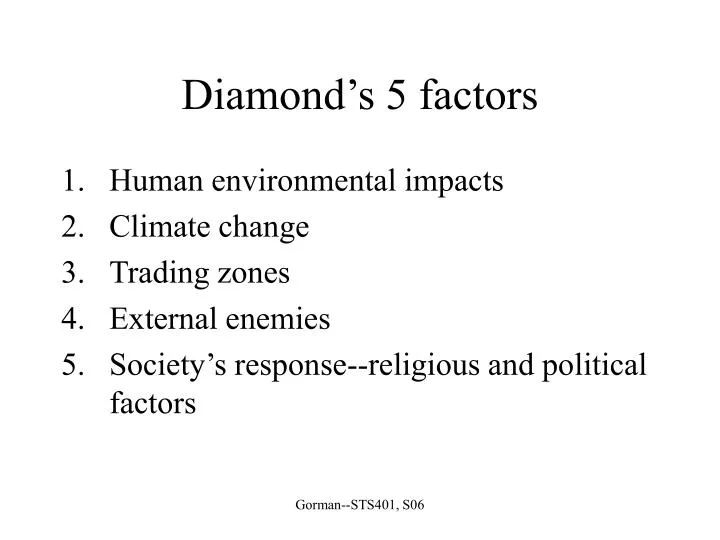 diamond s 5 factors