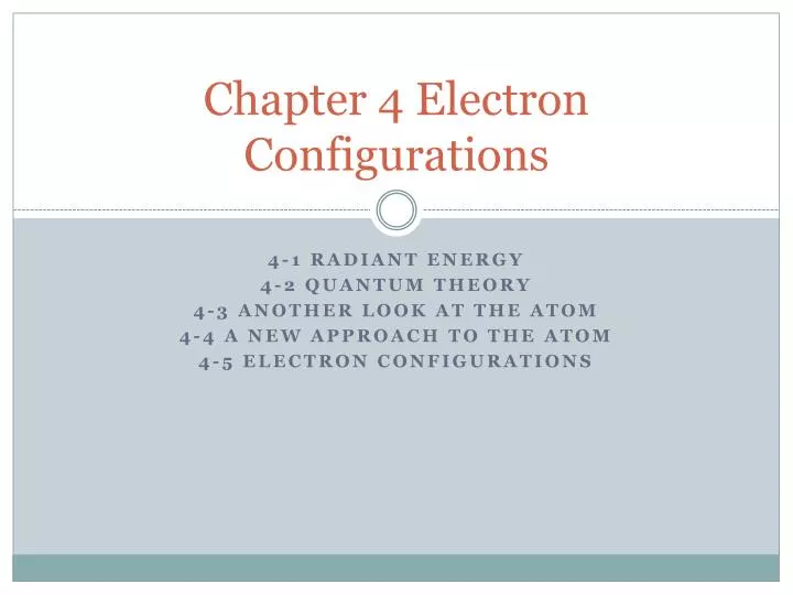 chapter 4 electron configurations