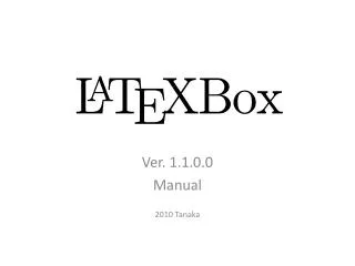 ver 1 1 0 0 manual 2010 tanaka