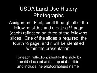 USDA Land Use History Photographs