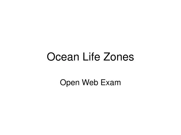 ocean life zones