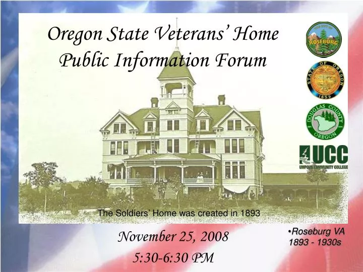 oregon state veterans home public information forum