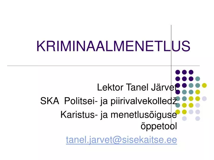 kriminaalmenetlus