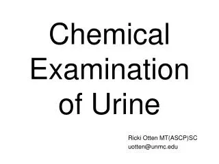Chemical Examination of Urine