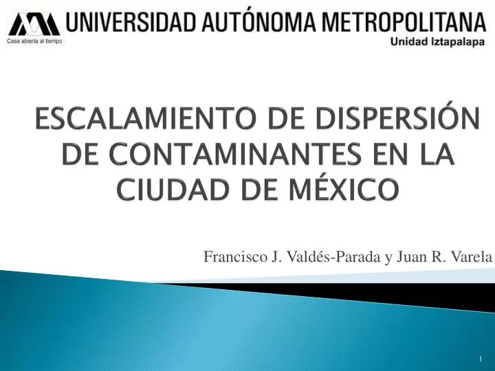 escalamiento de dispersi n de contaminantes en la ciudad de m xico