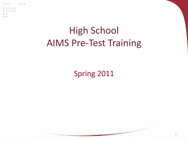 high school aims pre test training