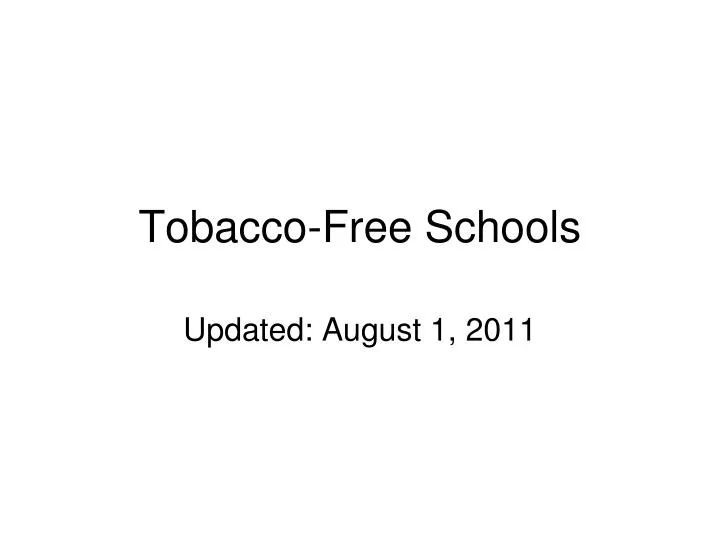 tobacco free schools