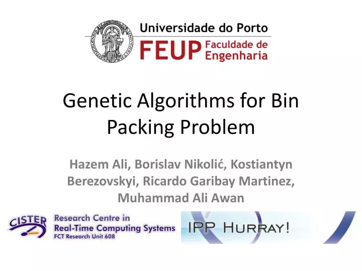 genetic algorithms for bin packing problem