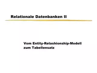 relationale datenbanken ii