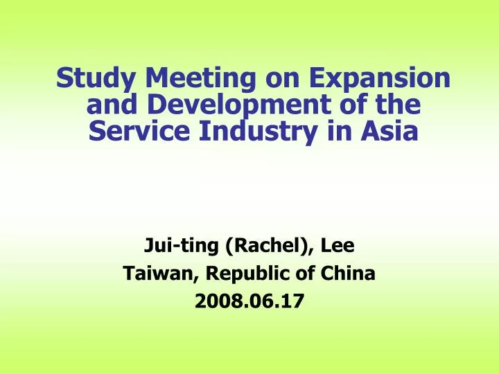 study meeting on expansion and development of the service industry in asia