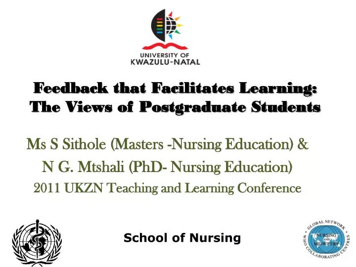 feedback that facilitates learning t he views of postgraduate students
