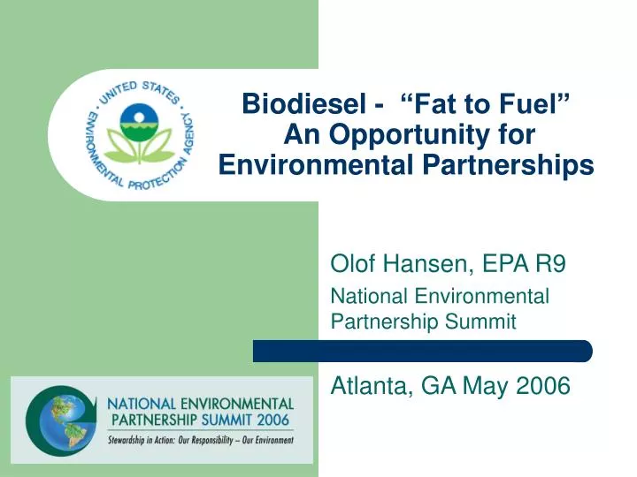 biodiesel fat to fuel an opportunity for environmental partnerships