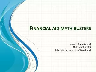 Financial aid myth busters