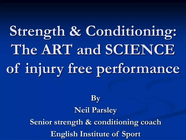 strength conditioning the art and science of injury free performance