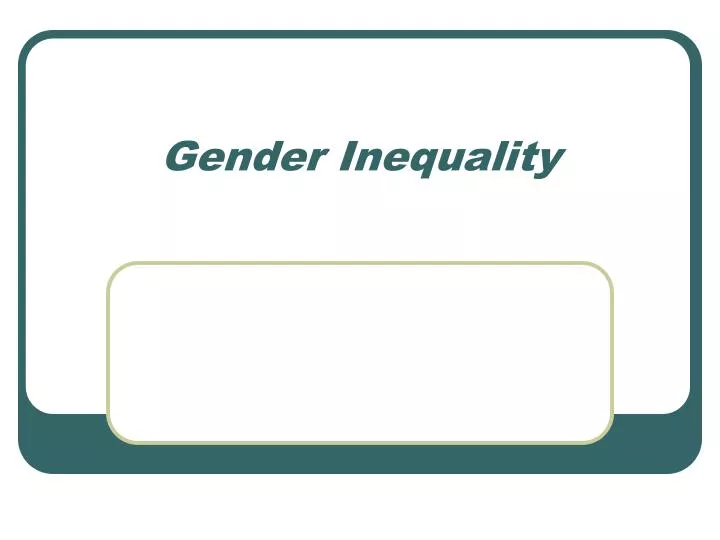 gender inequality