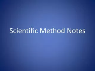 scientific method notes