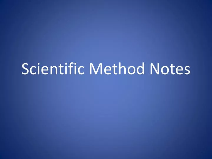 scientific method notes