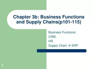Chapter 3b: Business Functions and Supply Chains(p101-115)
