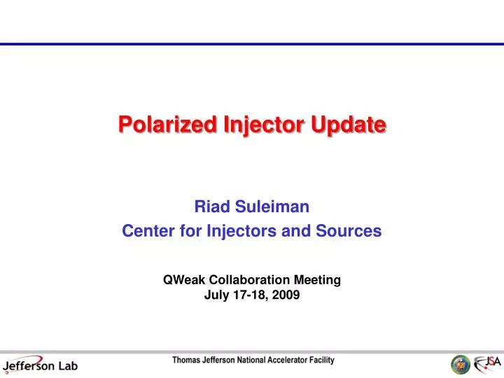 polarized injector update