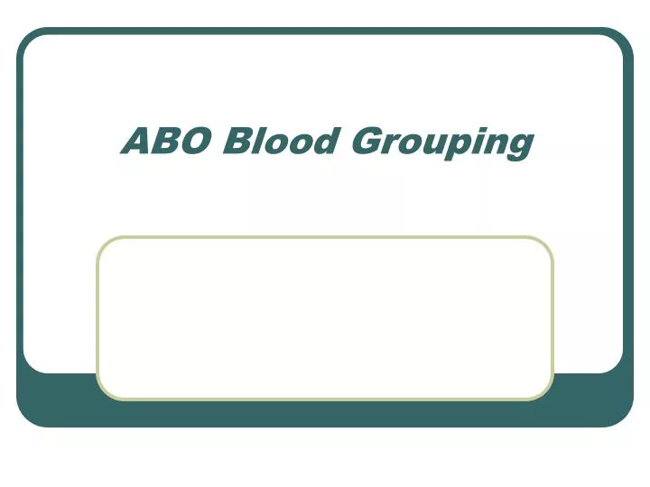 abo blood grouping