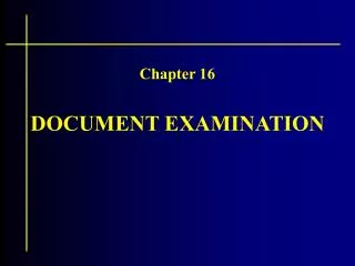 DOCUMENT EXAMINATION