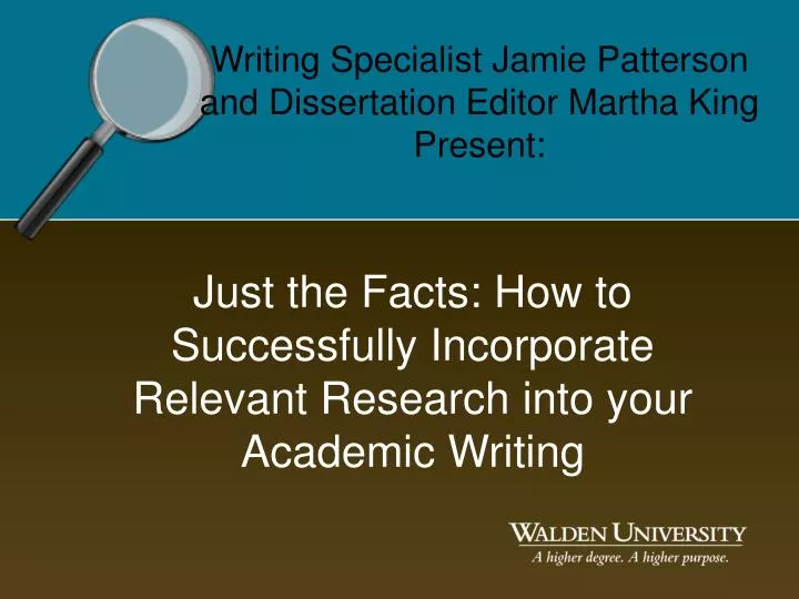 writing specialist jamie patterson and dissertation editor martha king present