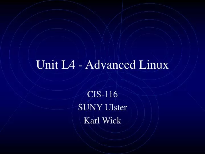 unit l4 advanced linux